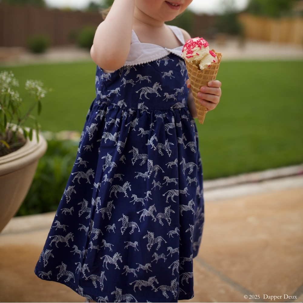 Gymboree | Navy Dress with Zebra Print